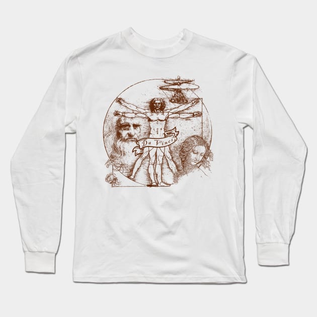 Da Vinci's Sketch Book Long Sleeve T-Shirt by Doc Multiverse Designs